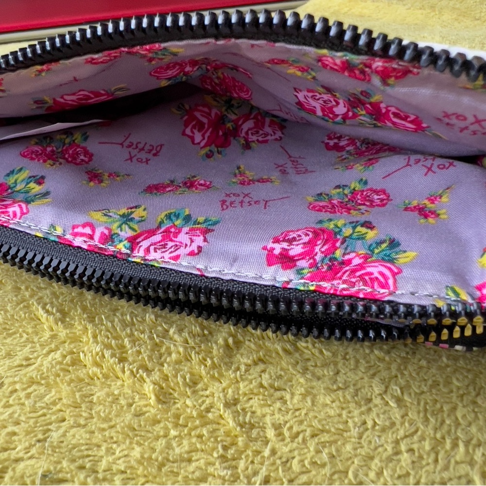 Betsey Johnson Black Floral Pouch - Picture 8 of 10